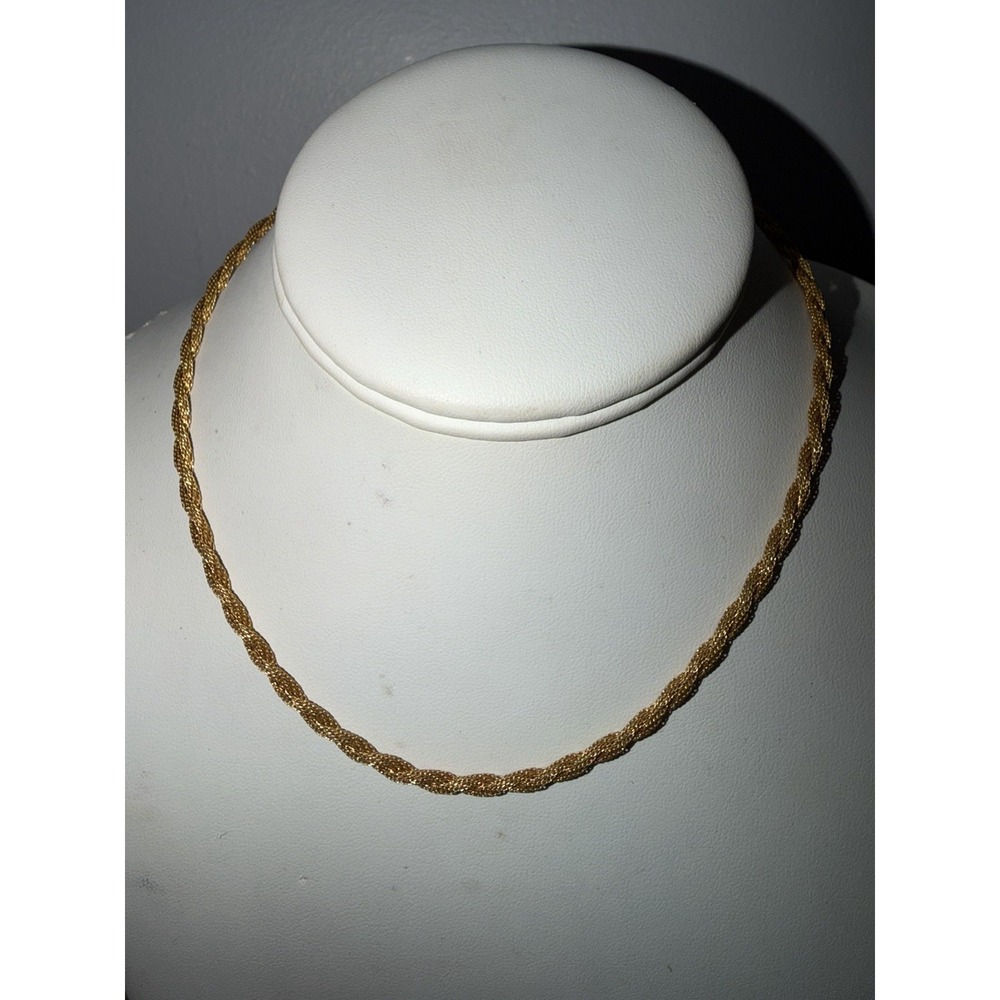 Gold‎ Tone Rope Twist Necklace for Women 15"